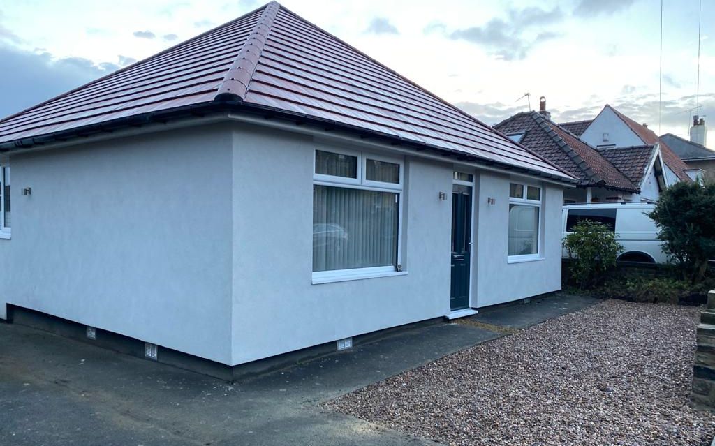 External Rendering on a bungalow, Huddersfield, West Yorkshire.